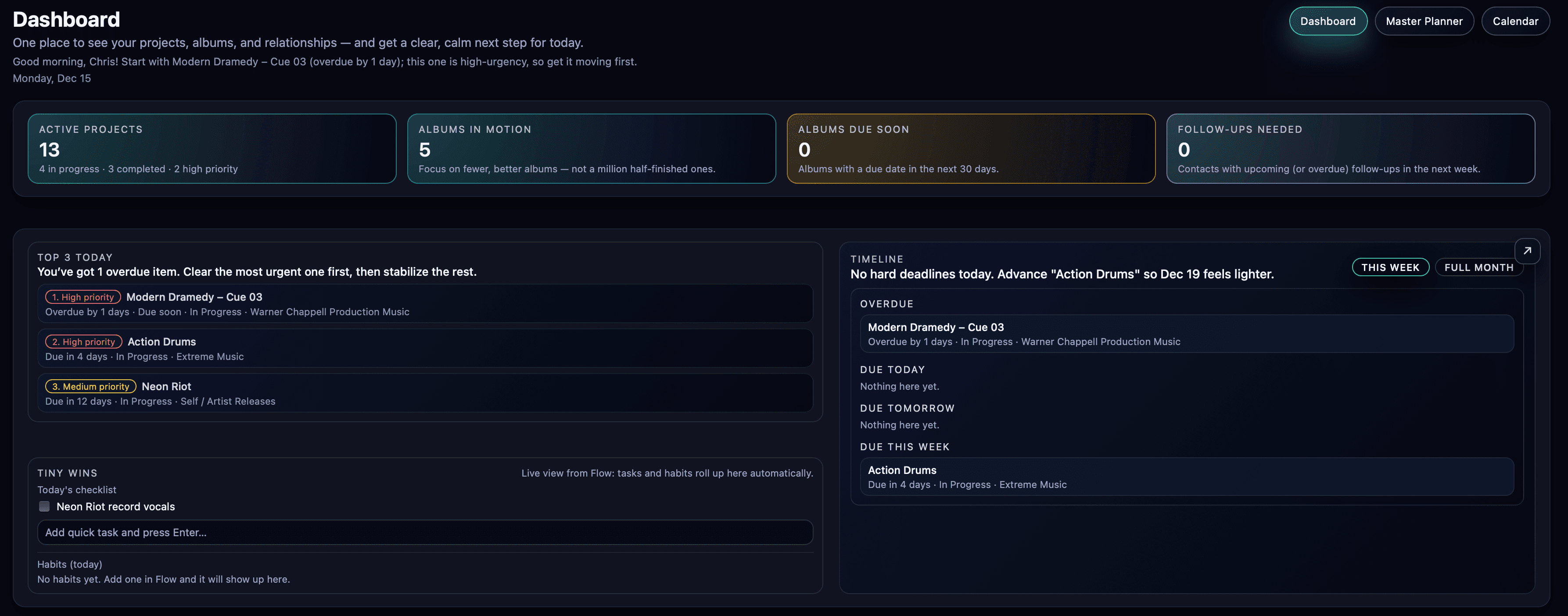Kora audio player with timeline notes
